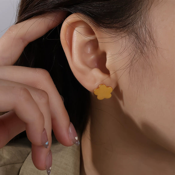 316L Stainless Steel Flower Style Electroplated Women's Earrings