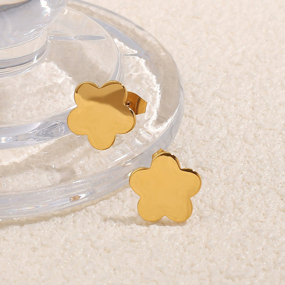 316L Stainless Steel Flower Style Electroplated Women's Earrings