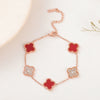 Titanium Steel Four Leaf Clover Diamond Fashion Charm Bracelet For Women