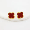Titanium Steel Fourleaf Clover And Flower Jewelry Set For Women With Electroplating