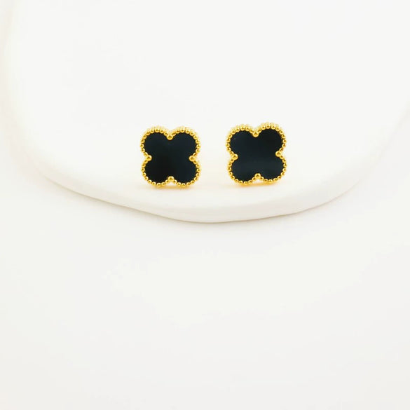 Titanium Steel Fourleaf Clover And Flower Jewelry Set For Women With Electroplating