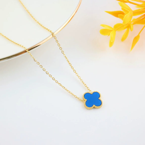 Titanium Steel Fourleaf Clover And Flower Jewelry Set For Women With Electroplating
