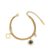 Titanium Steel Fourleaf Clover Electroplated Bracelet Jewelry For Women And Unisex