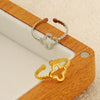 Titanium Steel Fourleaf Clover Geometric Ring Women's Open Adjustable Electroplated Fashion Simple