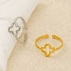 Titanium Steel Fourleaf Clover Geometric Ring Women's Open Adjustable Electroplated Fashion Simple