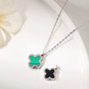 Titanium Steel Fourleaf Clover Jewelry Set For Women Electroplated