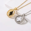 Titanium Steel Fourleaf Clover Pendant Necklace With Mixed Gem Inlay And Electroplating Geometric Style Doublesided Rotating Ochain For Women