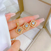 Titanium Steel Fourleaf Flower Diamond Microencrusted Electroplated Jewelry Set For Women
