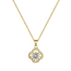 Titanium Steel Fourleaf Flower Diamond Microencrusted Electroplated Jewelry Set For Women