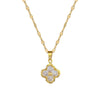Titanium Steel Fourleaf Flower Jewelry Set Natural Style With Electroplating And Geometric Pattern For Women