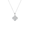 Titanium Steel Fourleaf Flower Pendant Necklace For Women With Mixed Gemstone Setting And Electroplating Design