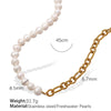 316L Stainless Steel Freshwater Pearl Bracelet And Necklace With Electroplating And Simple Stylish Design