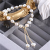 Titanium Steel Freshwater Pearl Geometric Baroque Irregular Women's Bracelet With Electroplating