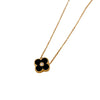 Titanium Steel Fritillaria Fourleaf Flower Normcore Style Electroplated Unisex Necklace With Geometric Pattern