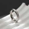 Titanium Steel Frosted Geometric Electroplated Couple's Ring