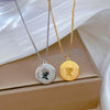 Titanium Steel Geometric And Cartoon Style Electroplated Round Head Necklace For Women