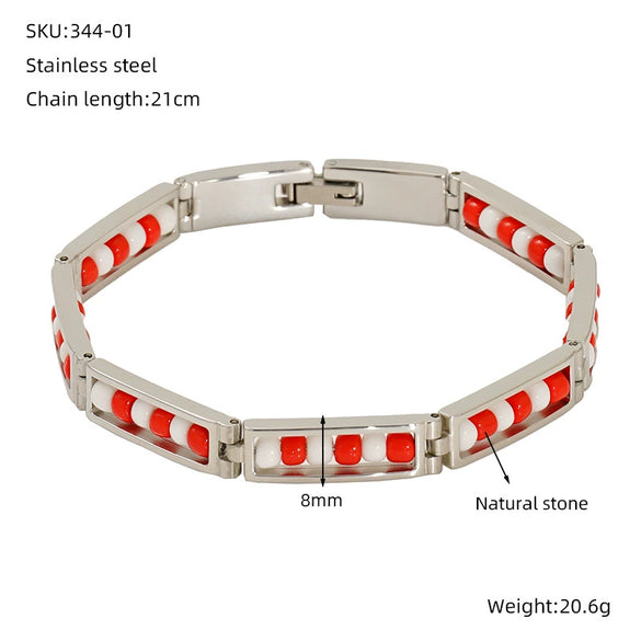 Titanium Steel Geometric Beaded Handmade Bracelet