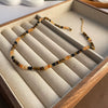 Titanium Steel Geometric Beaded Necklace For Women Light Luxury Niche Lockbone Chain
