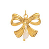 Titanium Steel Geometric Bow Heart Pendant Necklace Vacuum Electroplated