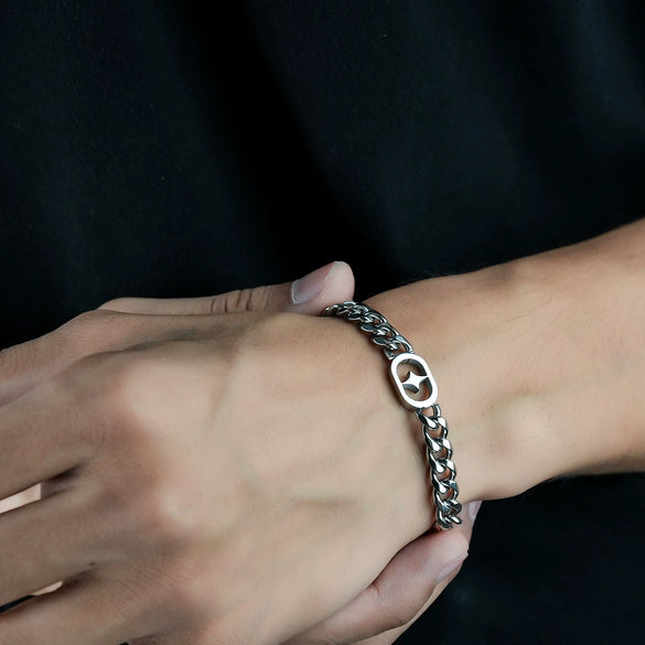 Titanium Steel Geometric Bracelet For Men And Unisex Wear Hip Hop Minimalist Electroplated Fashion Jewelry Accessory