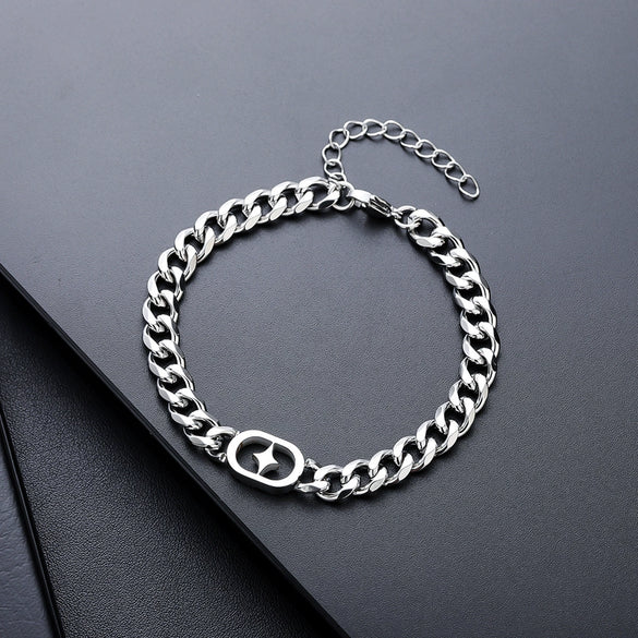 Titanium Steel Geometric Bracelet For Men And Unisex Wear Hip Hop Minimalist Electroplated Fashion Jewelry Accessory