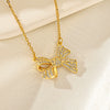 Titanium Steel Geometric Butterfly Clavicle Necklace For Women