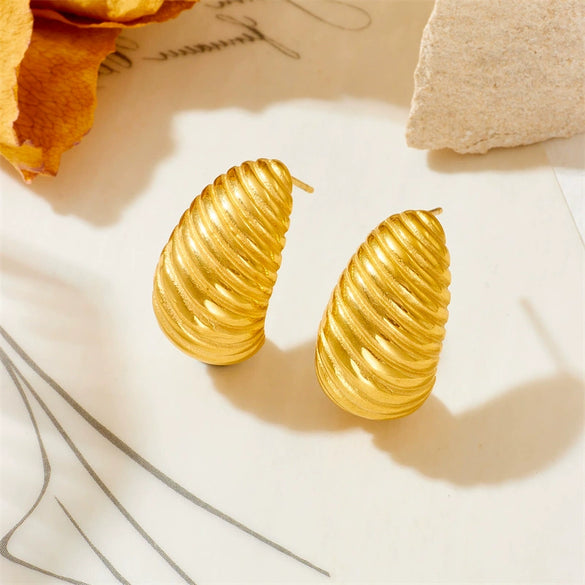 Titanium Steel Geometric Cartoon Unisex Earrings With Vacuum Electroplating In Furnace