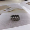 Stainless Steel Geometric Chain Ring For Women Gold Inlaid Hip Hop Style Statement Jewelry