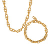 316L Stainless Steel Geometric Chain Stitching Personality Necklace And Bracelet Jewelry Electroplated