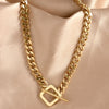Titanium Steel Geometric Clavicle Chain For Women With Gold Inlaid Ins Hiphop Street Cold Style