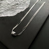 Titanium Steel Geometric Clavicle Chain Necklace For Women With Electroplating And Water Wave Chain Style