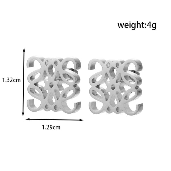 Titanium Steel Geometric Crescent Light Luxury Earrings With Electroplating