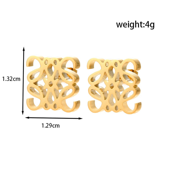 Titanium Steel Geometric Crescent Light Luxury Earrings With Electroplating