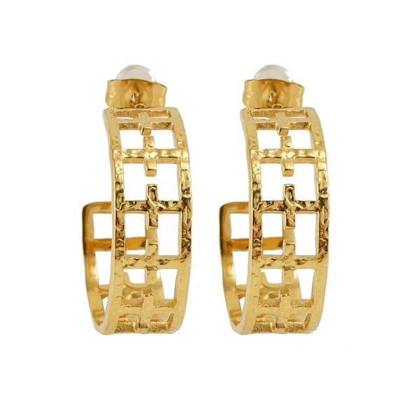 316L Stainless Steel Geometric Cross Electroplated Women's Earrings