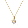 Titanium Steel Geometric Crown Zircon Electroplated Unisex Necklace