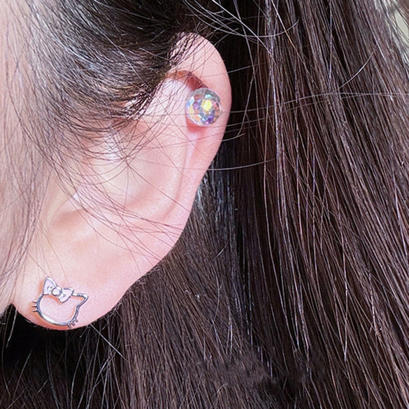 Titanium Steel Geometric Crystal Screw Ear Nail