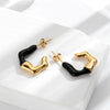 Titanium Steel Geometric Cshaped Electroplated Elegant Women's Earrings