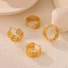 Titanium Steel Geometric Cshaped Electroplated Winding Stitching Hollow Earrings For Women