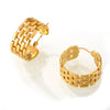 Titanium Steel Geometric Cshaped Electroplated Winding Stitching Hollow Earrings For Women