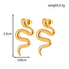 Titanium Steel Geometric Cshaped Snakeshaped Hollow Light Luxury Earrings With Electroplating For Women