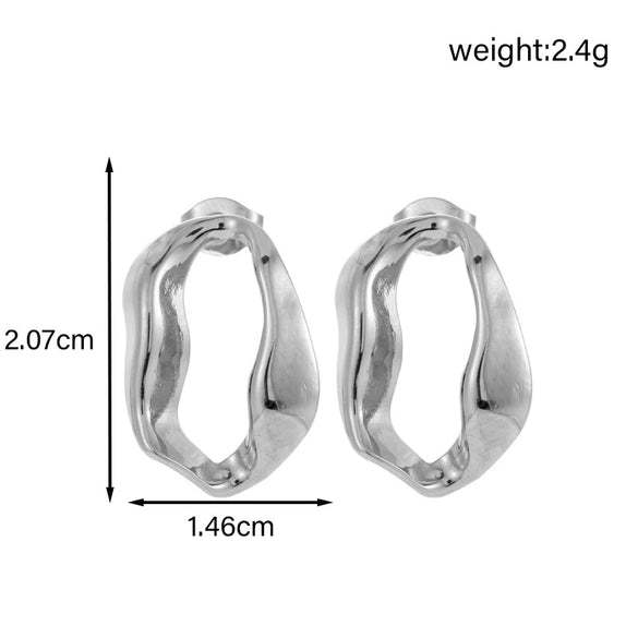 Titanium Steel Geometric Cshaped Snakeshaped Hollow Light Luxury Earrings With Electroplating For Women