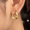 Titanium Steel Geometric Cshaped Snakeshaped Hollow Light Luxury Earrings With Electroplating For Women