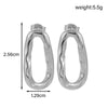 Titanium Steel Geometric Cshaped Snakeshaped Hollow Light Luxury Earrings With Electroplating For Women