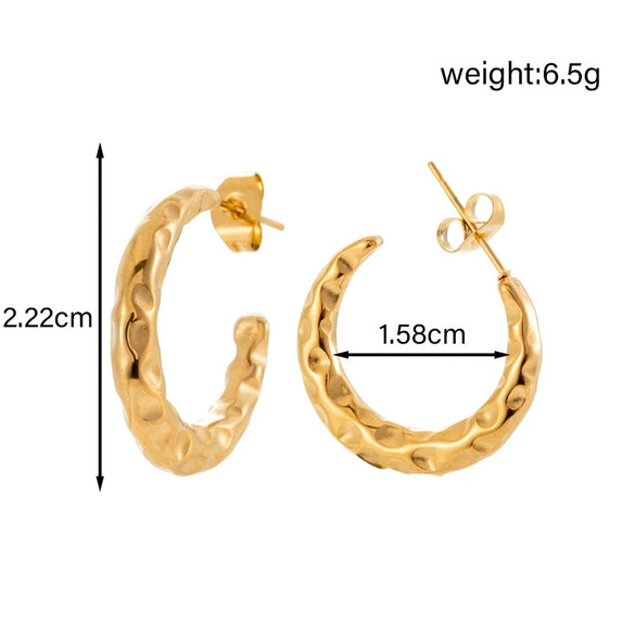 Titanium Steel Geometric Cshaped Snakeshaped Hollow Light Luxury Earrings With Electroplating For Women