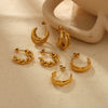 Titanium Steel Geometric Ctype Twisted Electroplated Earrings