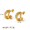 Titanium Steel Geometric Ctype Twisted Electroplated Earrings