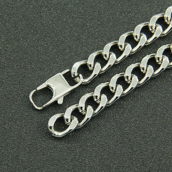 Titanium Steel Geometric Cuban Chain Bracelet For Men Street Punk Motorcycle Style