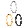 Titanium Steel Geometric Cut Out Chain Shape Ring Electroplated