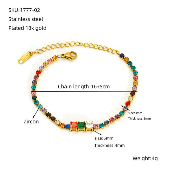 Titanium Steel Geometric Diamond Bracelet
