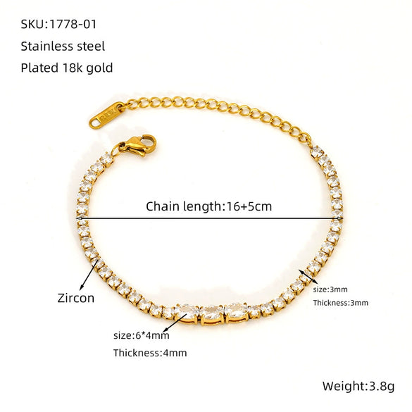 Titanium Steel Geometric Diamond Bracelet